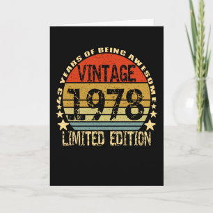 Vintage 1978 Begränsad Upplaga 43 År Kort
