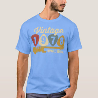 Vintage 1978 Birthday Retro Guitar 44th Birthday P T Shirt