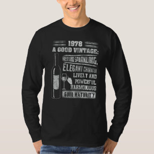 Vintage 1978 För manar födelsedagen Vin T Shirt