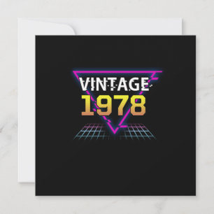 Vintage 1978: Retrowave Birthday Gift Inbjudningar