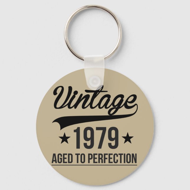 Vintage 1979 Åldrad till perfektion Nyckelring (Framsida)