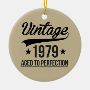 Vintage 1979 Åldras till Perfektion Julgransprydnad Keramik