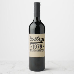 Vintage 1979 Åldras till Perfektion Vinflaska Etikett