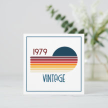Vintage 1979 Retro Stripe Sun