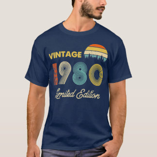 Vintage 1980 Begränsad utgåva 40 födelsedagar T Shirt