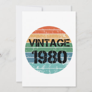 Vintage 1980 födelsedagskort inbjudningar