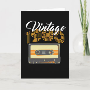 Vintage 1980 Musikkassettens födelsedag Kort