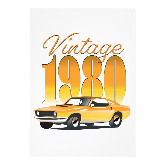 Vintage 1980 Retro bil Fototryck (Framsidan)