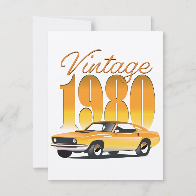Vintage 1980 Retrobil (Framsida)