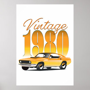 Vintage 1980 Retrobil Poster