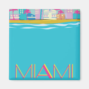 Vintage 1980-talet: Miami Travel-affisch Magnet