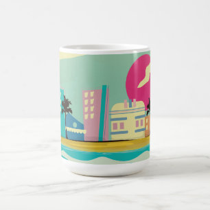 Vintage 1980-talets Miami-Poster Kaffemugg