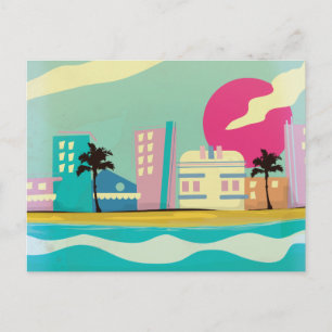 Vintage 1980-tals Miami-affisch Vykort