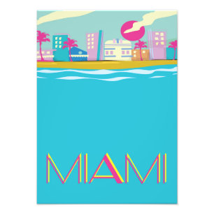 Vintage 1980-tals Miami-reseaffisch Fototryck