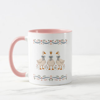 Vintage 1980s Blå Band Mama Gäss Coquette Mugg