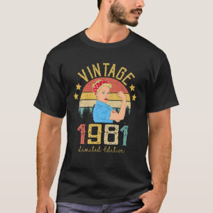Vintage 1981 1981 40:e födelsedagen Kvinnor 40 år T Shirt