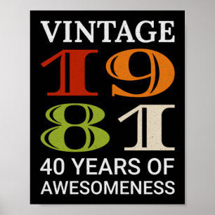 Vintage 1981: 40:e födelsedag, citat Idea Birthday Poster