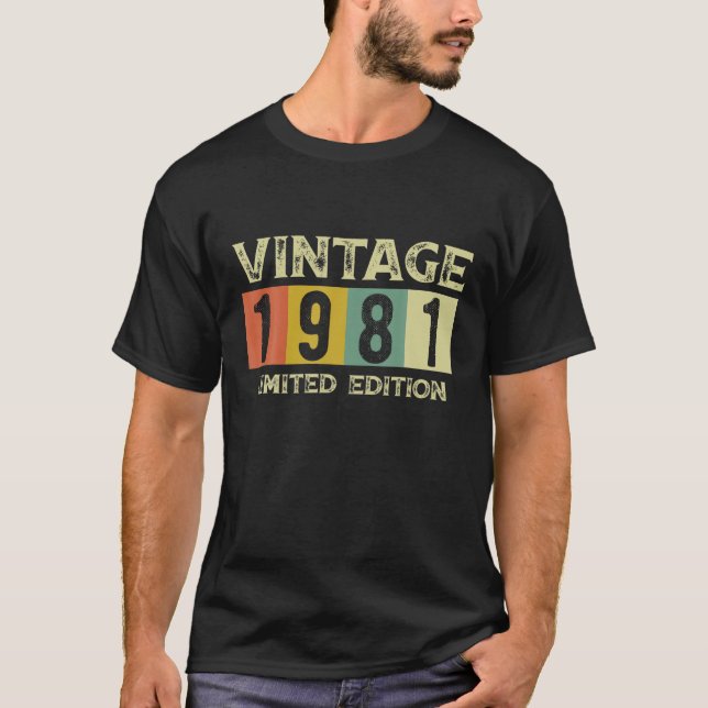Vintage 1981 40Födelsedagsgåva T Shirt (Framsida)