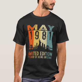 Vintage 1981 41 år gammalt i maj 1981 41Sällskapsf T Shirt