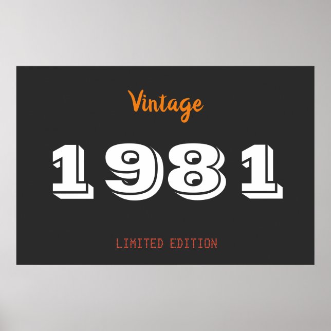 Vintage 1981 begränsad utgåva 45: Birthday Gift Poster (Framsidan)