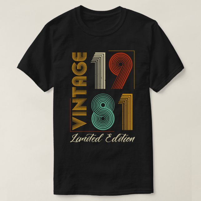 Vintage 1981 Begränsad utgåva T Shirt (Design framsida)