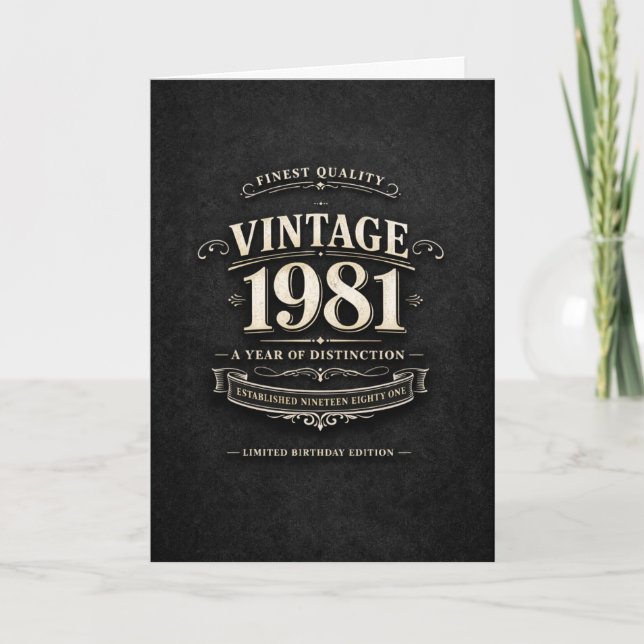 Vintage 1981 Birthday Kort (Framsida)