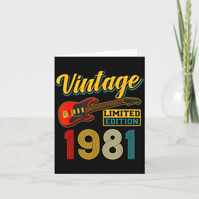 Vintage 1981 Limited Edition Gitarr Födelseår  Kort (Framsida)
