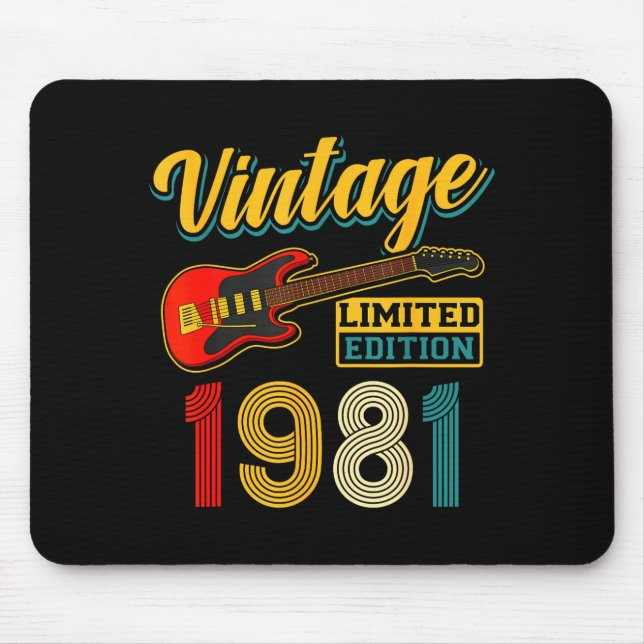 Vintage 1981 Limited Edition Guitar Birth Year  Musmatta (Framsidan)