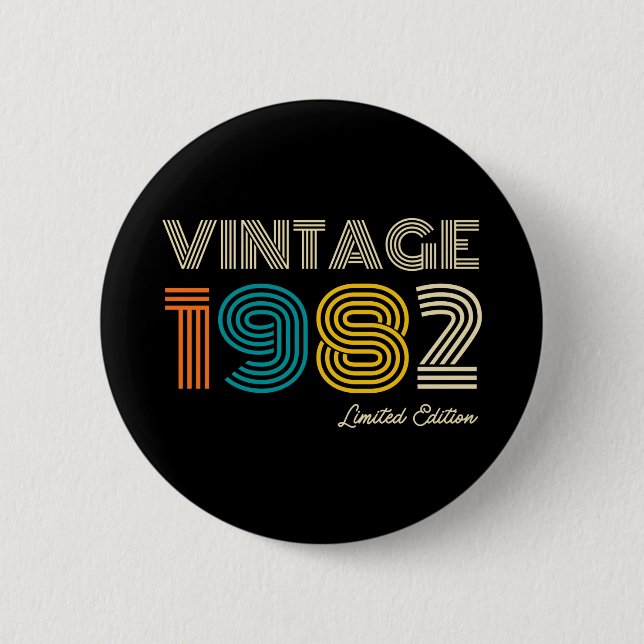 Vintage 1982 42:a födelsedagen knapp (Framsida)