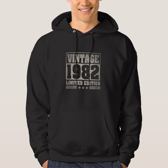 Vintage 1982 Begränsad utgåva 43 födelsedagar - 43 Hoodie (Framsida)