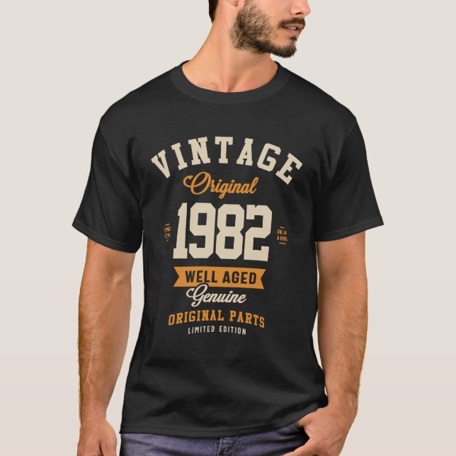 Vintage 1982 Födelsedag 41 år gammal T Shirt (Framsida)