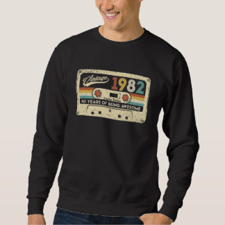 Vintage 1982 Limited 40 Years Of Being Awesome Lång Ärmad Tröja