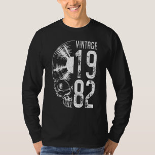 Vintage 1982 Vinylpost Audiophile Gothic Skull T Shirt