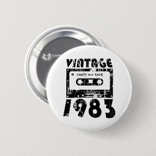 Vintage 1983 40:e födelsedagsbandet Retro Cassette Knapp
