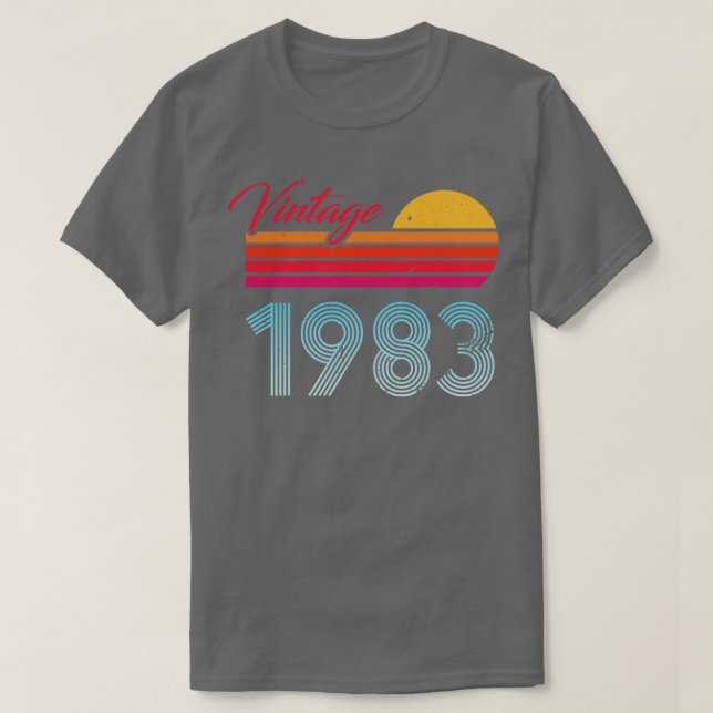 Vintage 1983: 40:e födelsedagsgåva t shirt (Design framsida)