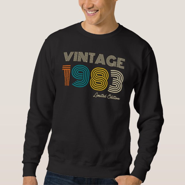 Vintage 1983 41:a födelsedagen lång ärmad tröja (Framsida)