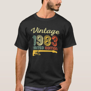Vintage 1983 Födelsedag Guitar 39:e födelsedagen 3 T Shirt