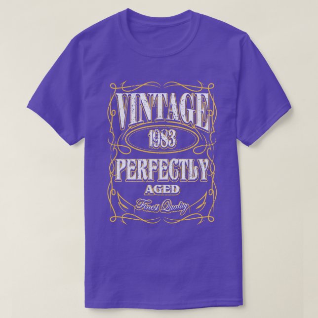 Vintage 1983 Födelsedagsetikett Flaska T Shirt (Design framsida)