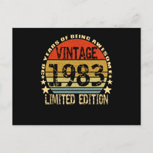 Vintage 1983 Limited Edition 38 År Vykort