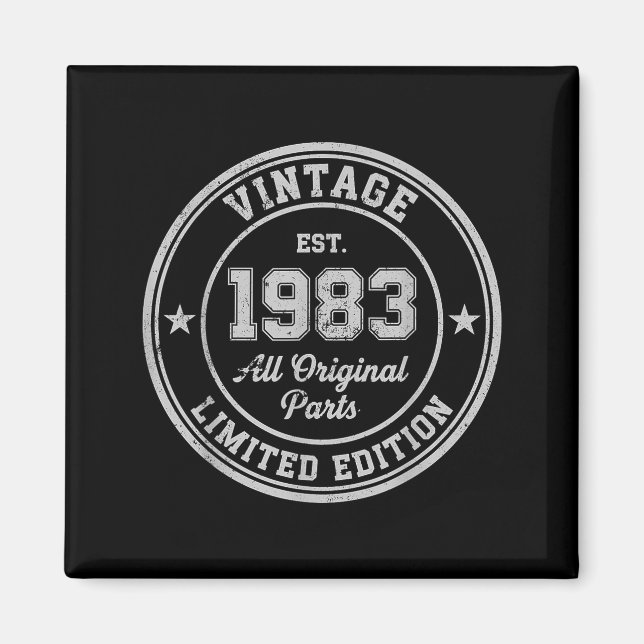 Vintage 1983 originaldelar 43 födelsedagsbegränsad magnet (Framsidan)