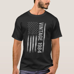 Vintage 1984, 40:e födelsedagen, Flagga USA 40 år  T Shirt