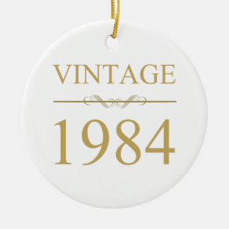 Vintage 1984 40:e födelsedagen julgransprydnad keramik