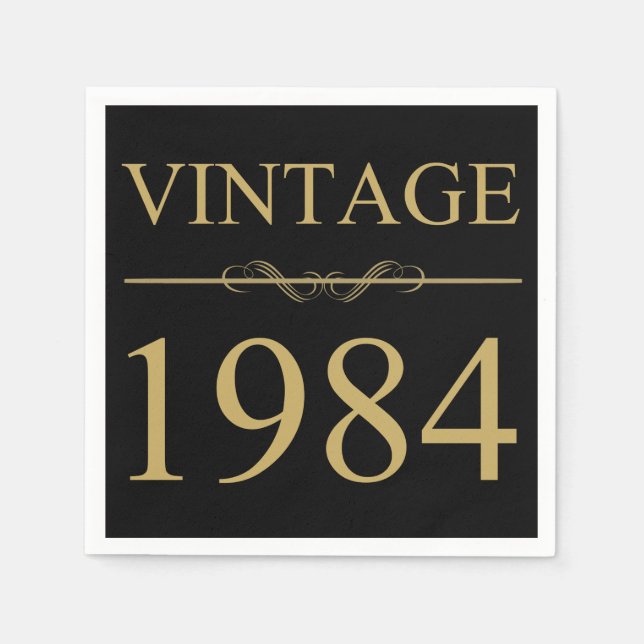 Vintage 1984 40:e födelsedagen pappersservett (Framsidan)