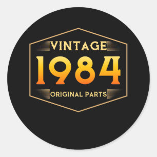 Vintage 1984 runt klistermärke