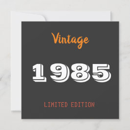 Vintage 1985 begränsad utgåva 40th Birthday Gift Inbjudningar