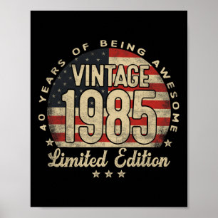 Vintage 1985 Limited Edition 40-åriga presenter Us Poster