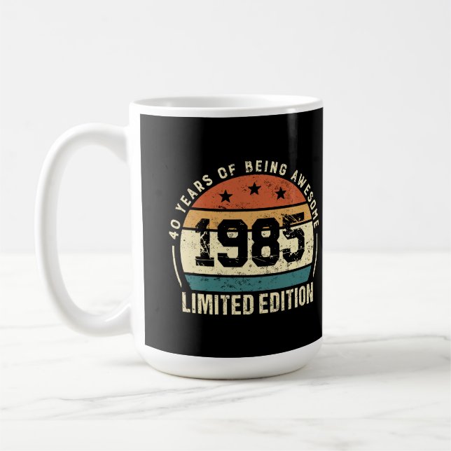 Vintage 1985 Retro 40th Birthday Anniversary  Kaffemugg (Vänster)
