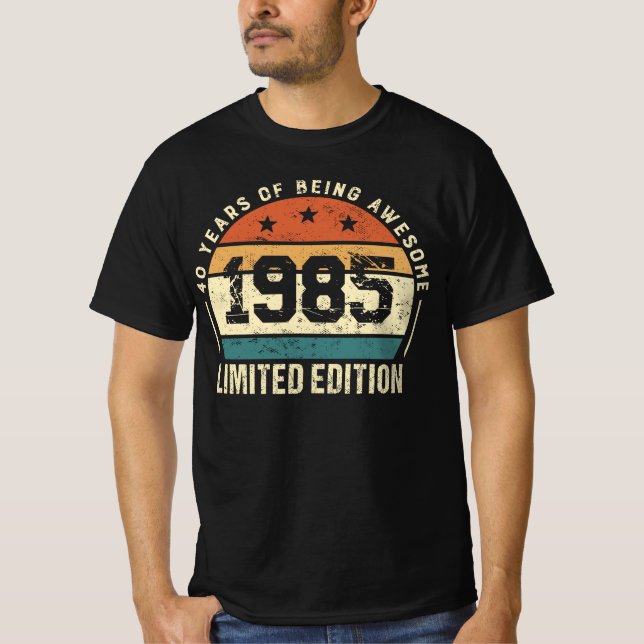 Vintage 1985 Retro 40th Birthday Idea T Shirt (Framsida)