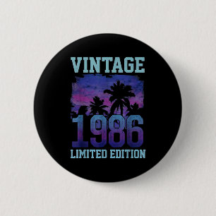 Vintage 1986 Limited Edition 40-årsdag 40 år Knapp