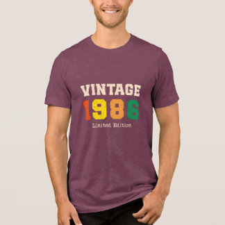 Vintage 1986 Limited Edition Retro Birthday Design T Shirt